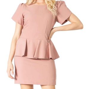 Short Sleeve Peplum Dress